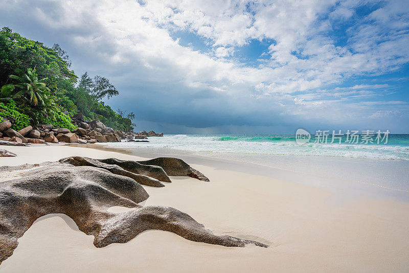 Praslin岛海滩，Anse, Georgette, Seychelles群岛